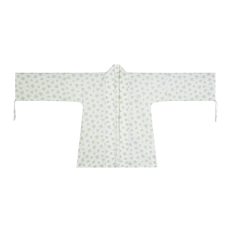 Song Dynasty Modern Hanfu Set with Winged Sleeve Top and Wide Leg Pants - Wrapped Leaves 裹叶 (Preorder)