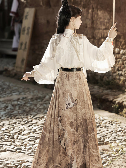 New Chinese Style Long Sleeve Top and Mamianqun - Heavenly Envoy 天国使臣