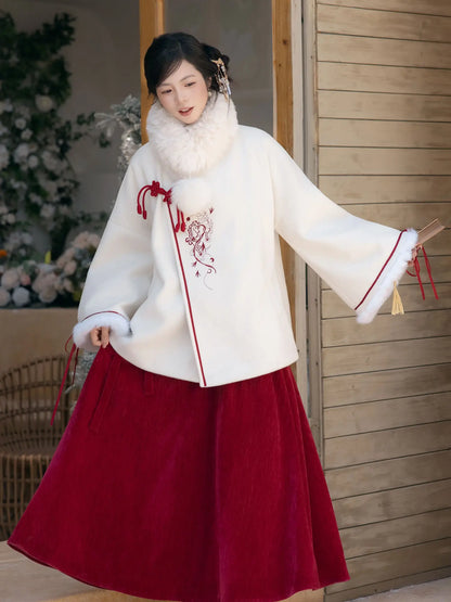 New Chinese Style Coat and Skirt - Suxue 素雪暖岁
