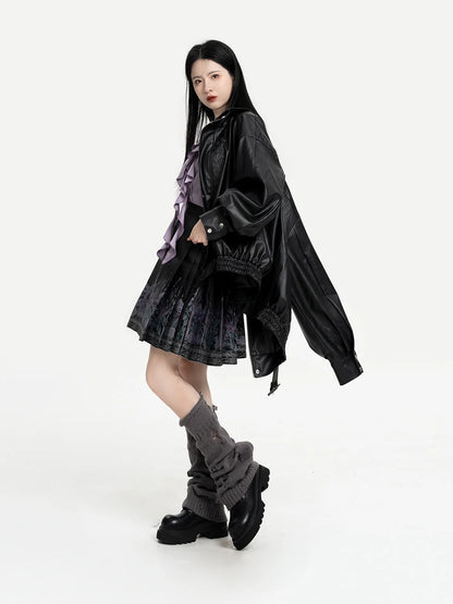 Chinese Blouse & Mini Mamian Skirt Outfit | Polar Night 极夜流光