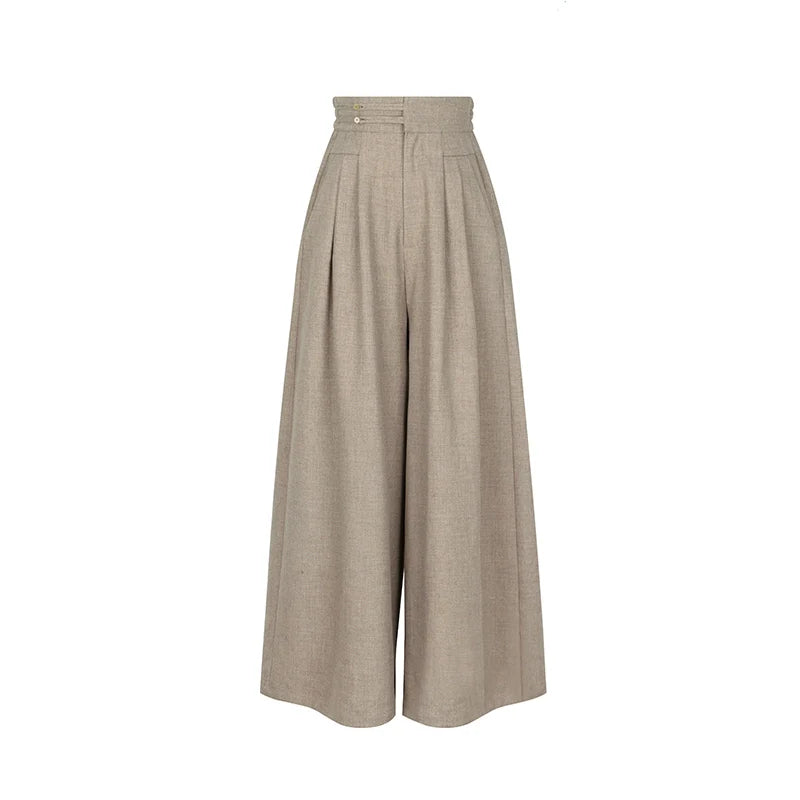 New Chinese Style Bamboo Motif Brocade Vest, Sweater & Tailored Wide Leg Pants - Golden Bamboo Branch 金枝竹 (Preorder)