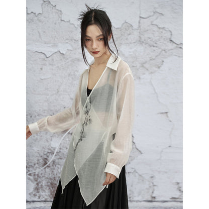 New Chinese Style See Through Cardigan