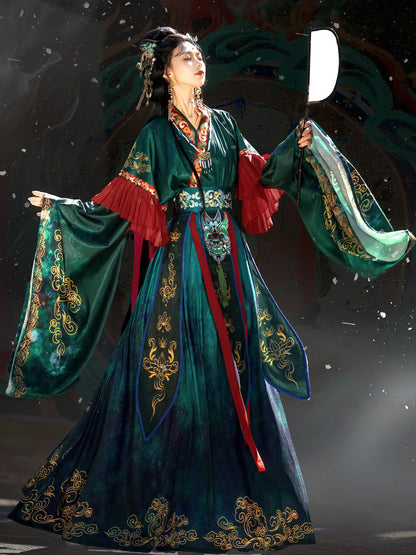 Qian Kun | Wei Jin Dynasty Nuo Opera Style Hanfu with Ethereal Immortal Aesthetic