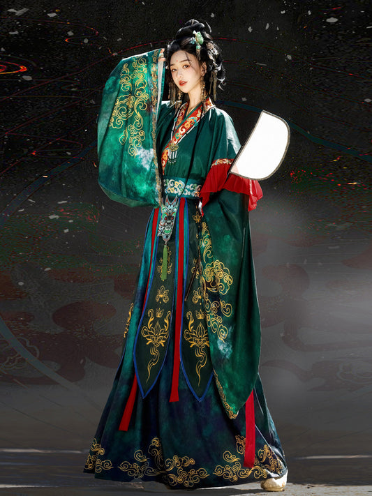 Qian Kun | Wei Jin Dynasty Nuo Opera Style Hanfu with Ethereal Immortal Aesthetic