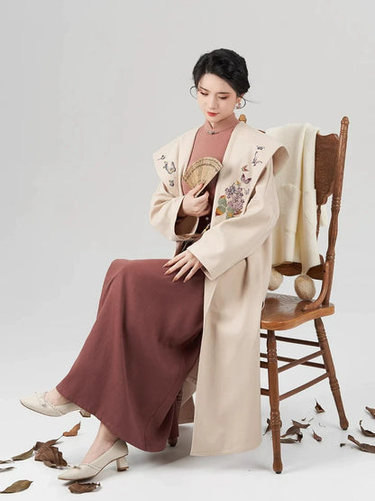 Song Dynasty Modern Hanfu Set with Hooded Jacket and Spiral Skirt - Fangfei 芳菲 (Preorder)