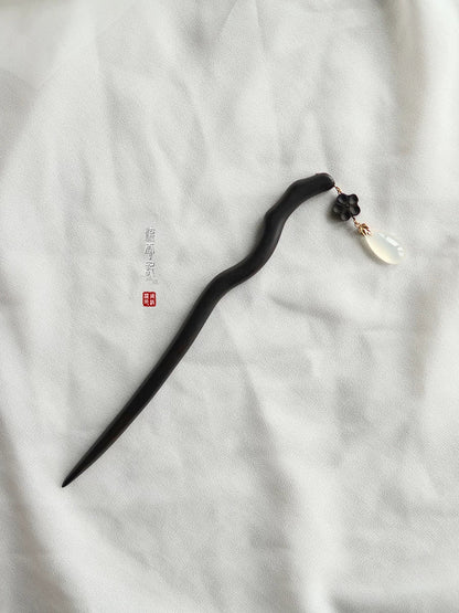 Ink Plum Blossom Hair Stick | Ancient Chinese Hair Accessory