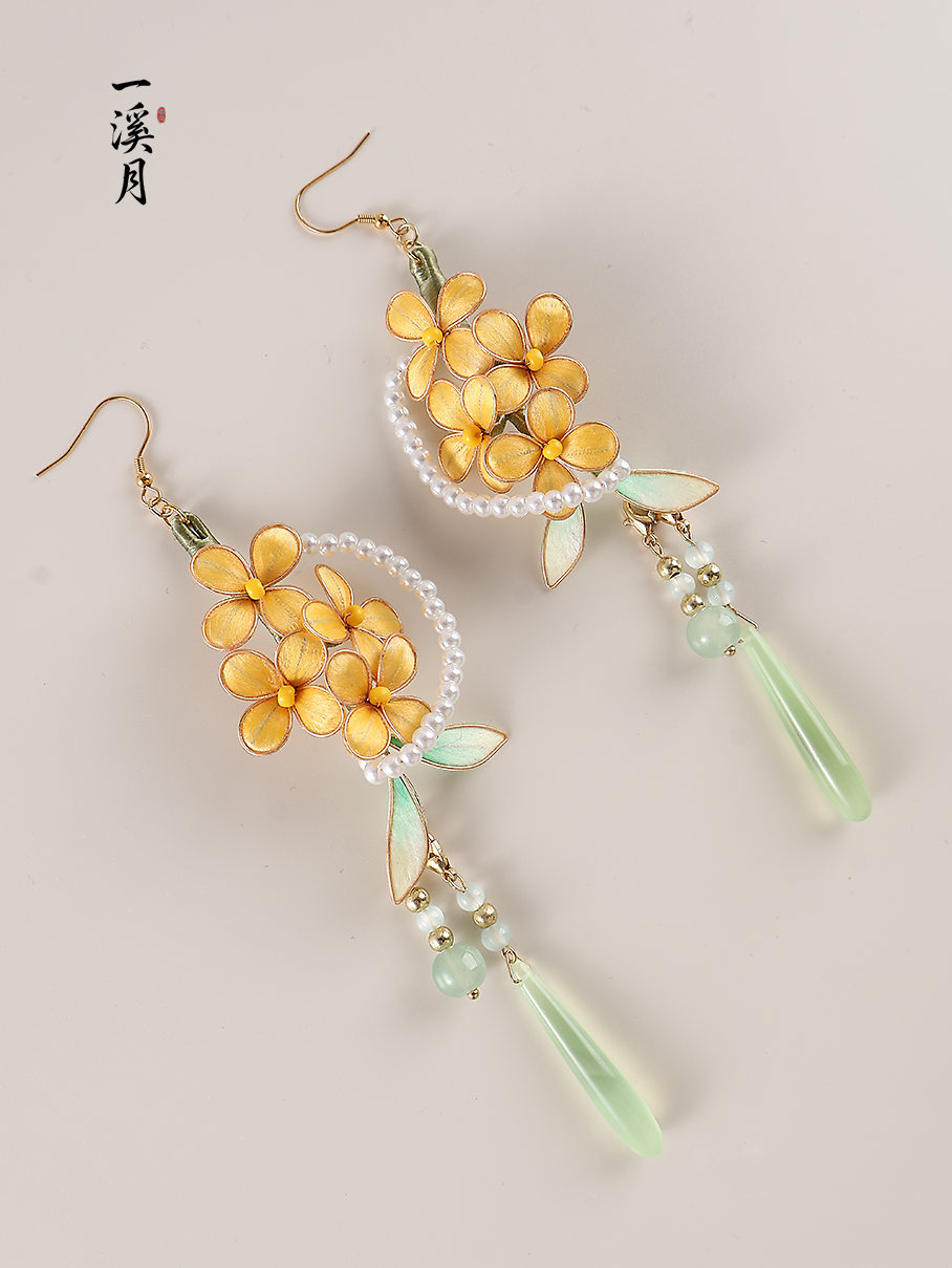 Velvet Flower Osmanthus Earrings | Hanfu Jewelry