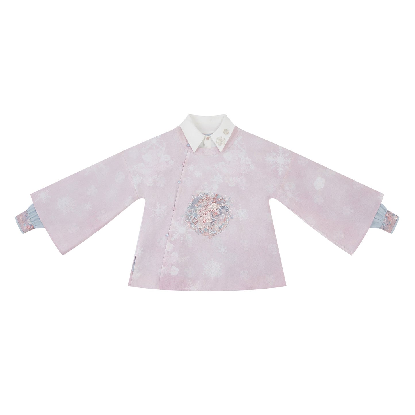 Ming Dynasty Modern Hanfu Brocade Mamian Skirt & Faux Two-Piece Chinese Style Top 雪霁逢春