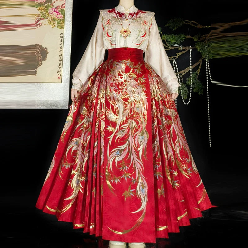 Xiangsi - New Chinese Style Ming Dynasty Hanfu Matching Set