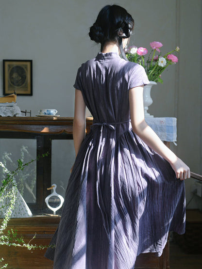 Pastel Winds 紫风 - New Chinese Style Cheongsam Dress
