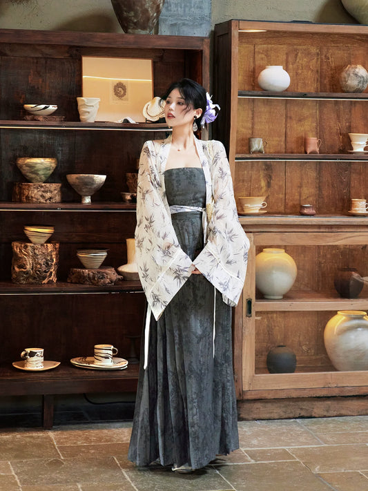Xiaoxiang Bamboo 潇湘竹 - New Chinese Style Wei Jin Pleated Summer Dress Outfit