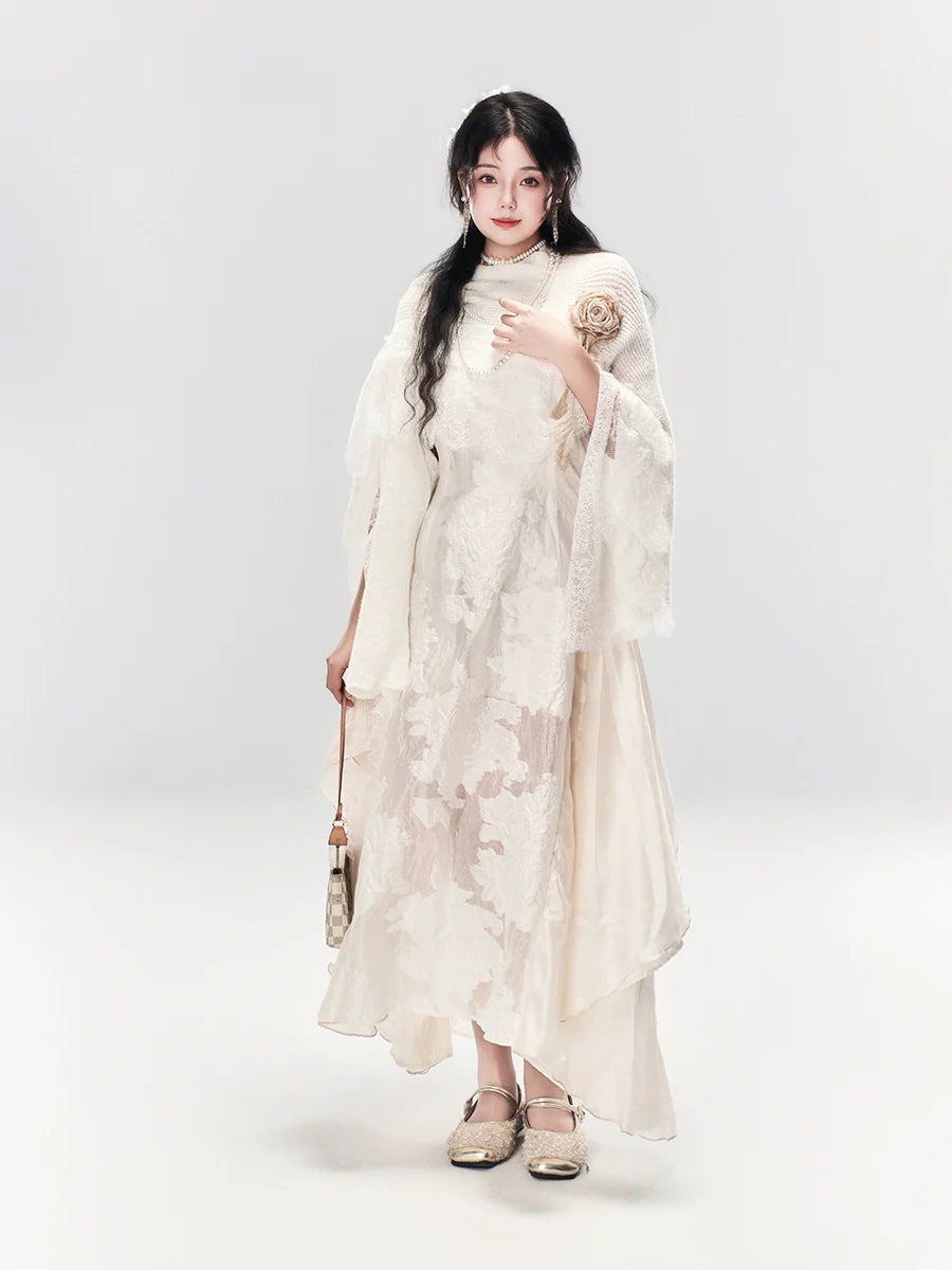 White Moonlight 白月光 - New Chinese Style Light Gold Dress