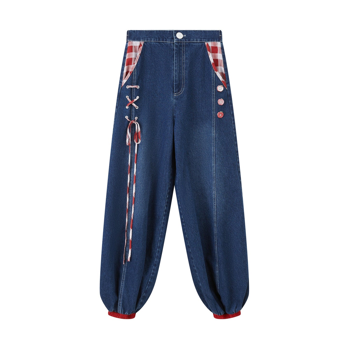 Modern Hanfu Denim Jacket, Trousers & Chinese Style Denim Skirt 苹果园