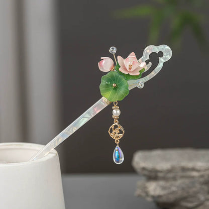 Glazed Lotus Hair Stick | Ancient Chinese Hair Accessory