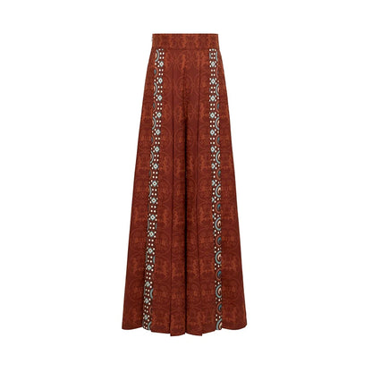 Jin Dynasty Dunhuang Style Women Hanfu Cross Collar Top, Curved Collar Top & Wide Leg Pants - Wall View 壁相观 (Preorder)