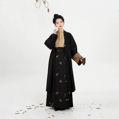 New Chinese Style Women Standing Collar Top, Mamian Skirt and Jacket - Windy Desert 长风漠州 (Preorder)