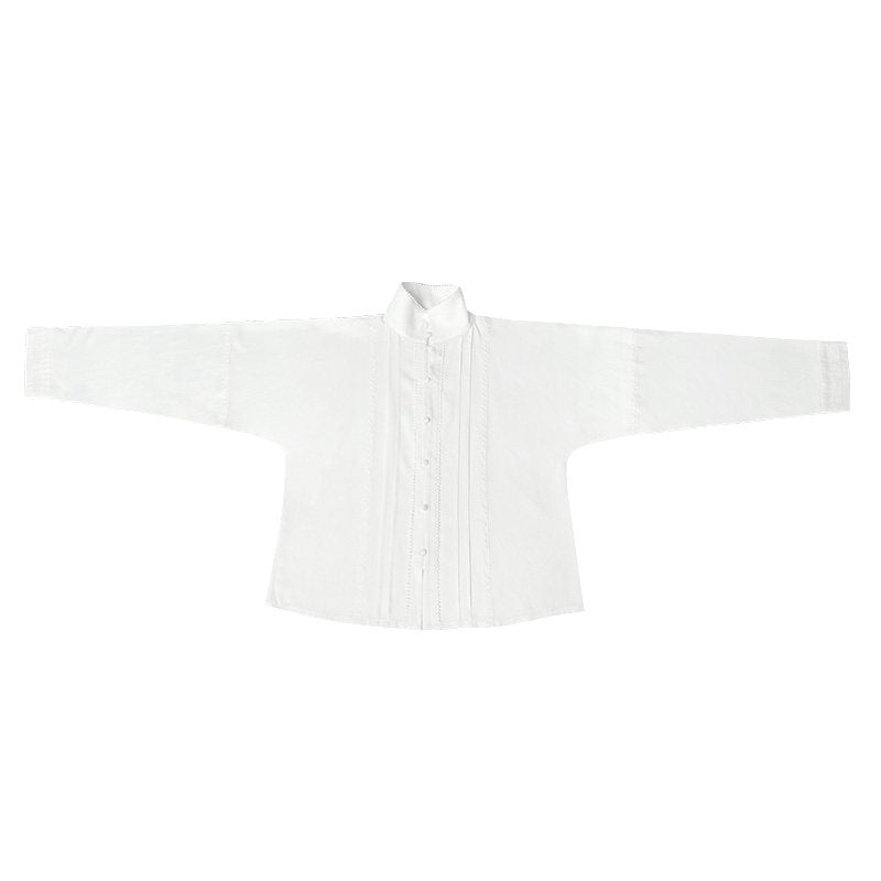 Ming Dynasty Modern Tencel Cotton Blend Pleated Shirt - Top Student 优等生