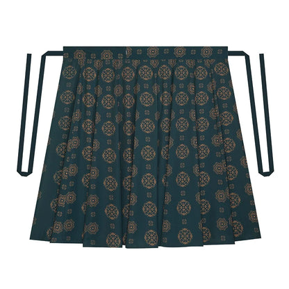 Tang Dynasty Modern Hanfu Set with Flowing Nine-Panel Skirt - Cuiying 翠映 (Preorder)