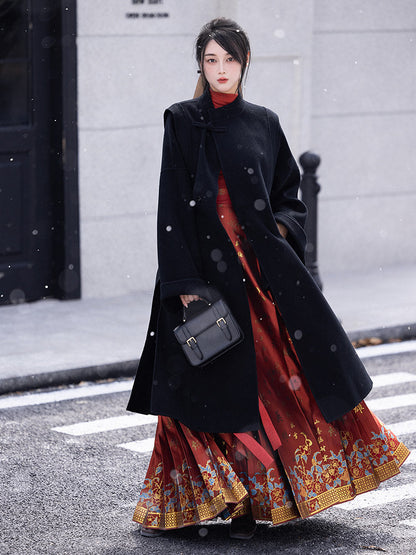 Festive Hanfu Coat for Engagement, Tea Ceremony or Chinese New Year - Awaiting Spring 待春归 (Preorder)