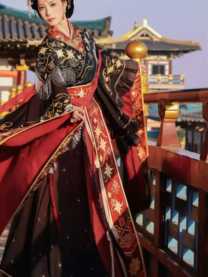 Wei Jin Dynasty Embroidered Qiyao Ruqun Hanfu | Star Goddess 星神