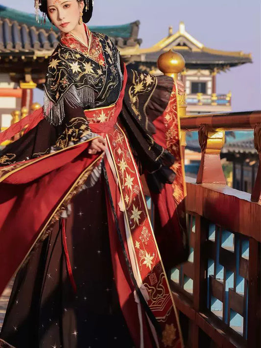 Wei Jin Dynasty Embroidered Qiyao Ruqun Hanfu | Star Goddess 星神