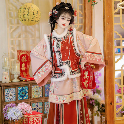 Celadon - Late Qing Dynasty Han Lady Outfit for Autumn and Winter