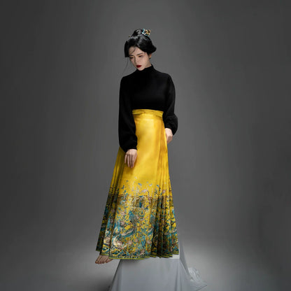Chinese Blouse & Mamian Skirt Outfit | Kingfisher 翠鸟知还