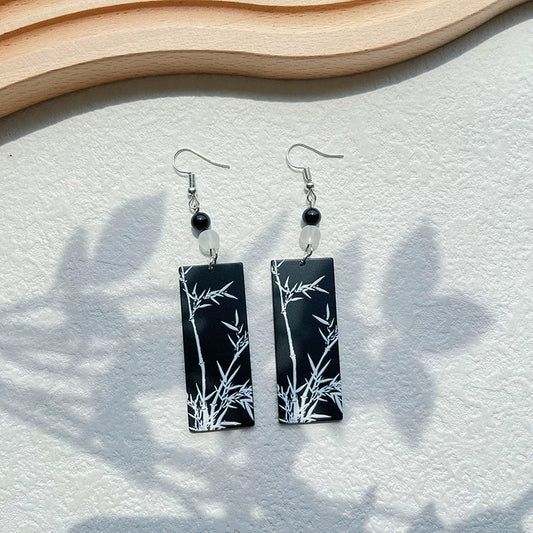 Chinese Bamboo Motif Earrings | Hanfu Jewelry