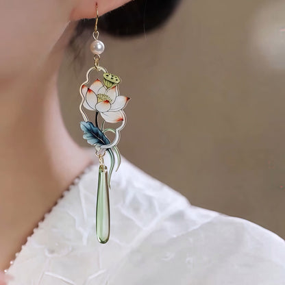 Floating Lotus Earrings | Hanfu Jewelry