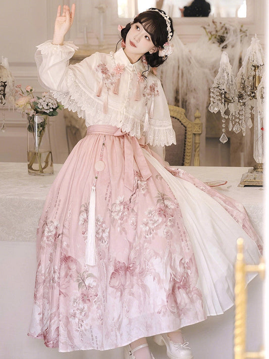 Neo Chinese Spring Flower Festival Hanfu | Cherry Blossom Rain 樱花雨