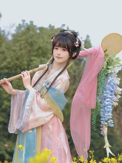 Ying Hua Li | Tang Dynasty Qixiong Ruqun Hanfu Dress with Gradient Embroidery