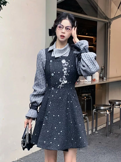 New Chinese Style Fitted Midi Dress - Little Luck 小幸运