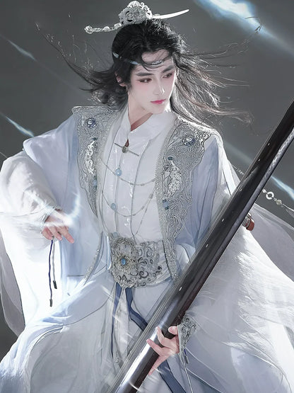 Wanderers Youth 少年游 - Blue and White Unisex Hanfu Set, Ethereal Hanfu Festival (Preorder)