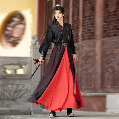 Zhan Beichen 战北尘 - Mens Wei-Jin Style Hanfu with Flowing Wide Sleeves, Ethereal Hero Look