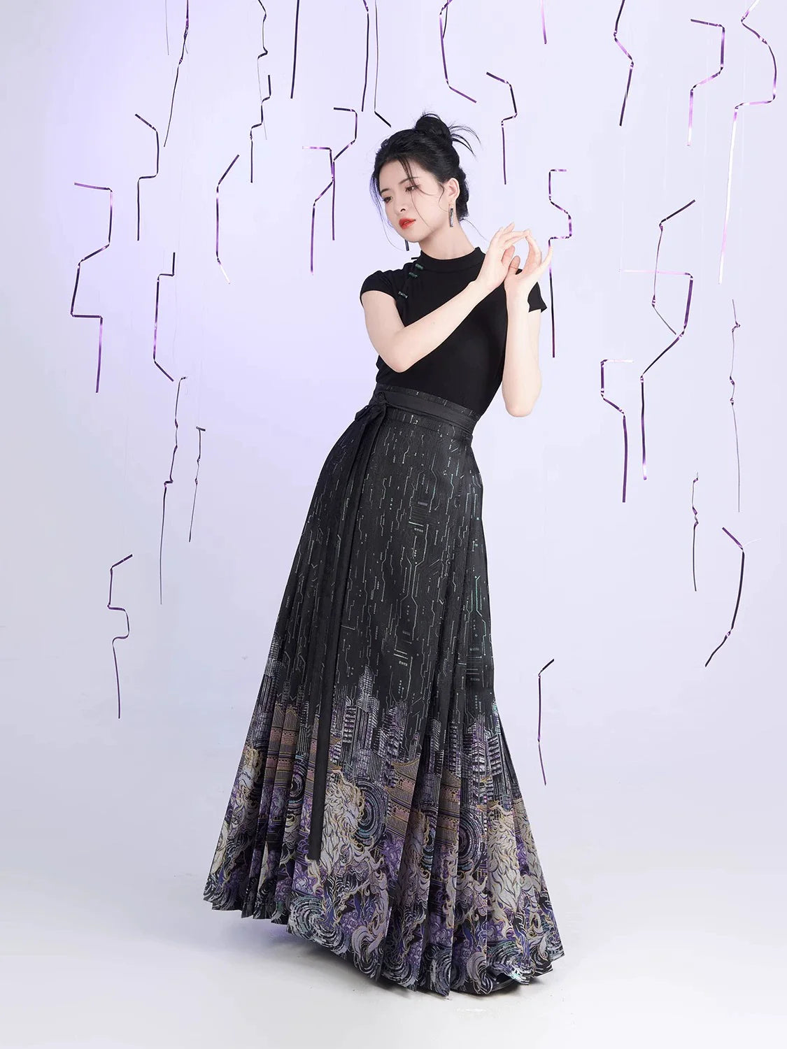 Chinese Blouse & Mamian Skirt Outfit | Cyber Kirin 赛博麒麟