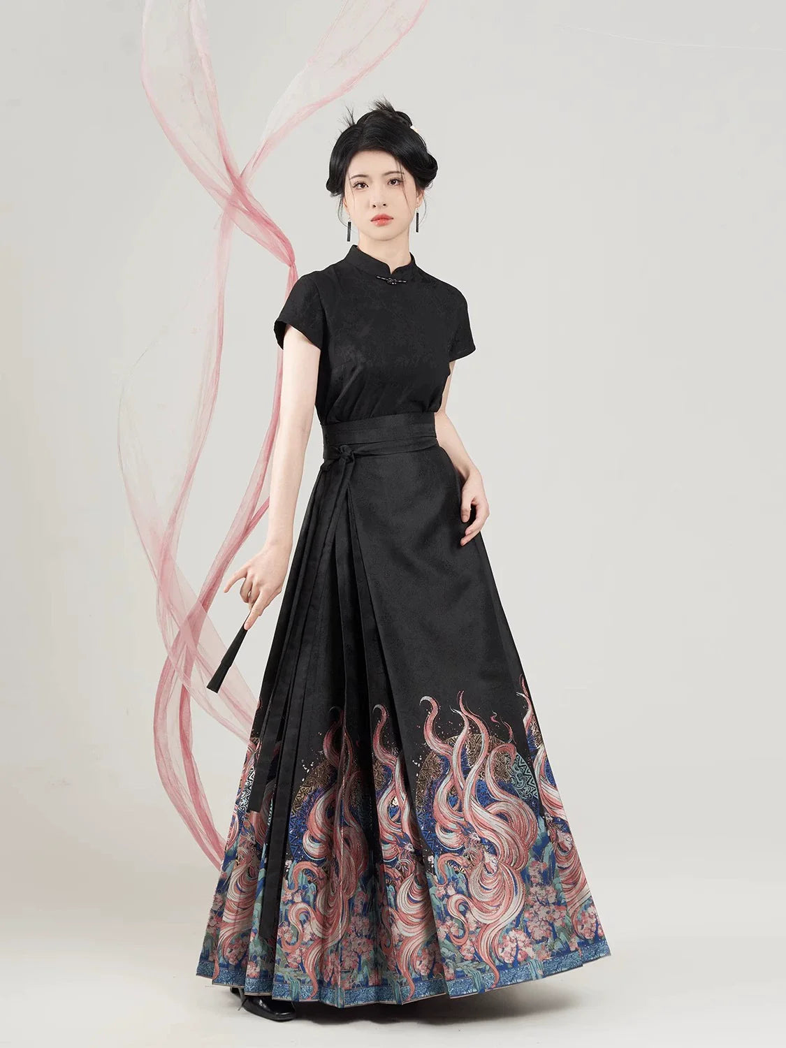 Chinese Blouse & Mamian Skirt Outfit | Nine Tails 九尾