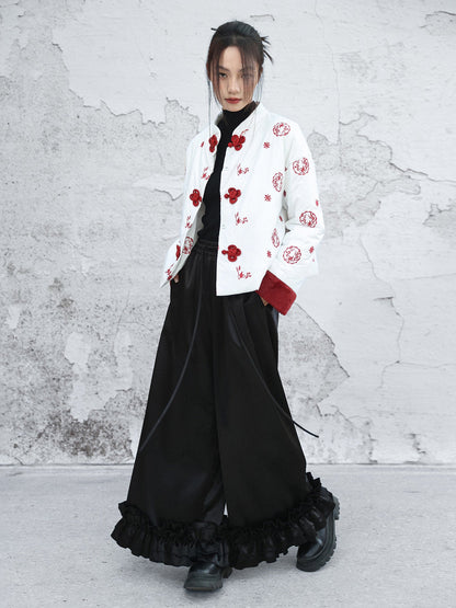 New Chinese Style Embroidered Padded Jacket
