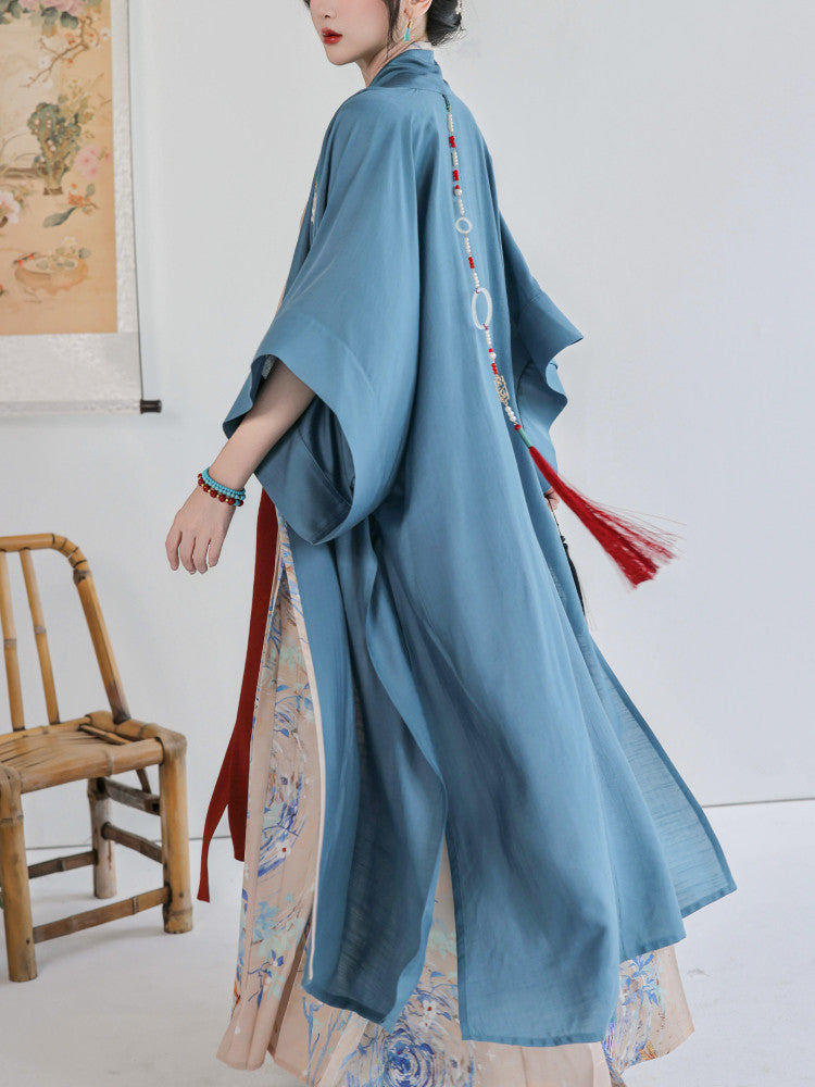 Song Dynasty Modern Hanfu Changgan Temple Beizi and Mamian Dress - Summer Dream 夏梦 (Preorder)