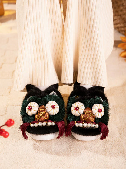 Julia - Traditional Chinese Lion Furry Shoes