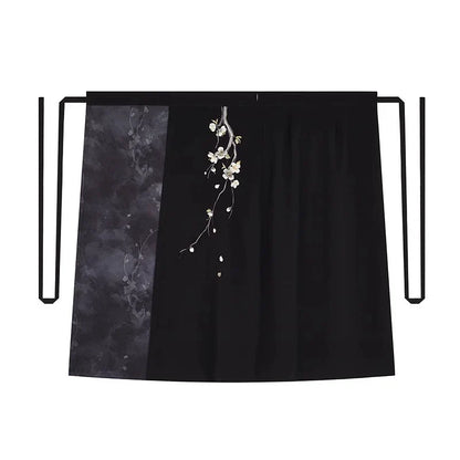 Song Dynasty Modern Hanfu Set with Spiral Skirt - Night Plum Window 暗梅窗夜 (Preorder)