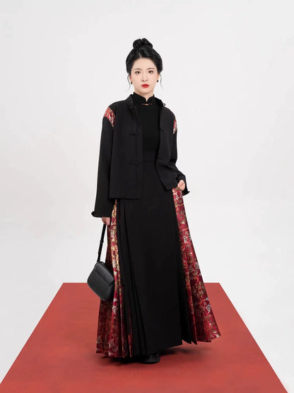Ming Dynasty Modern Hanfu Mamianqun Outfit - Double Blessings 福鹿双全