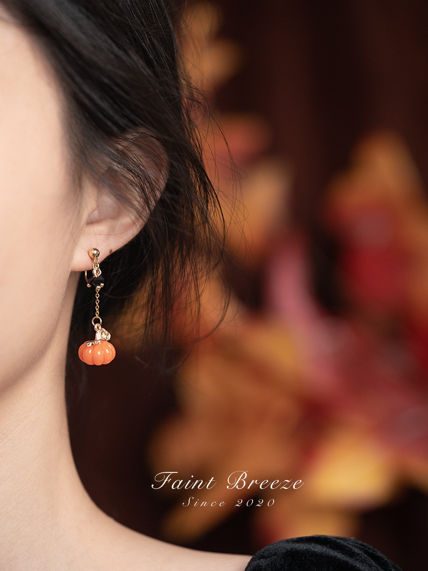 Pumpkin Lantern Stud Earrings | Hanfu Jewelry