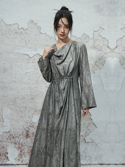 New Chinese Style Swing Collar Retro Dress