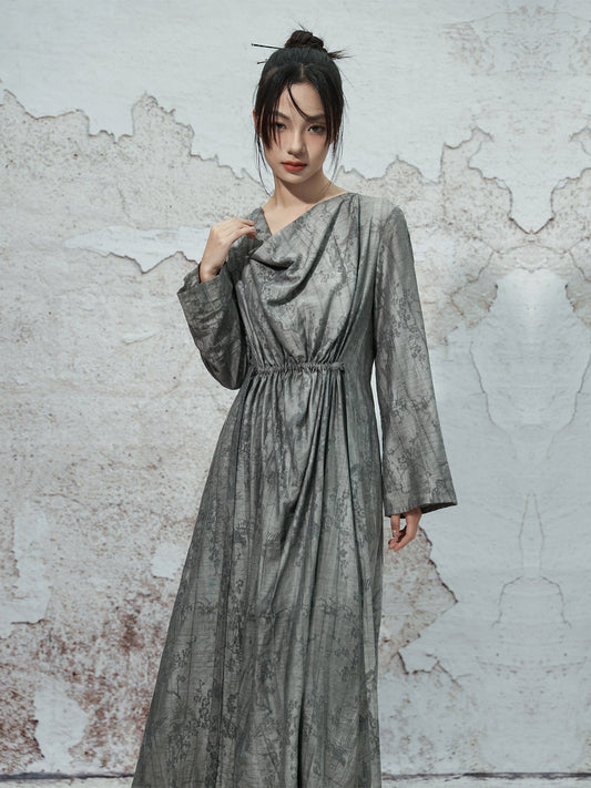 New Chinese Style Swing Collar Retro Dress