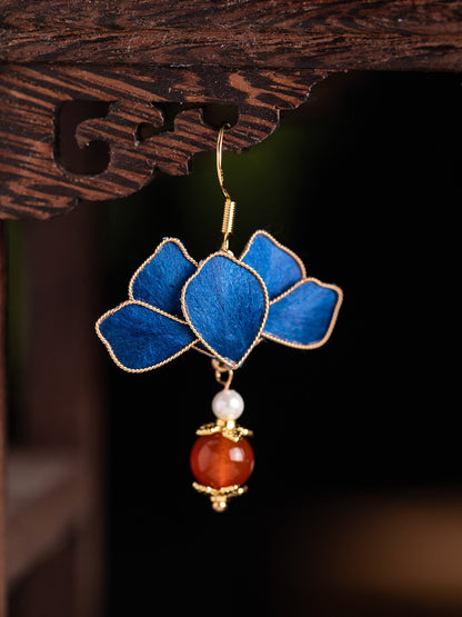 Emerald Velvet Flower Earrings | Cheongsam Jewelry