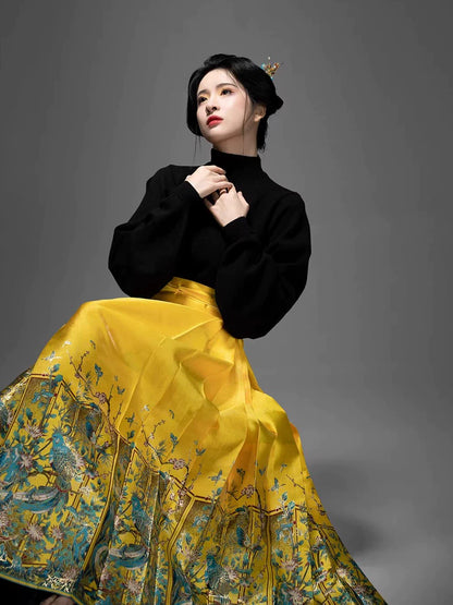 Chinese Blouse & Mamian Skirt Outfit | Kingfisher 翠鸟知还