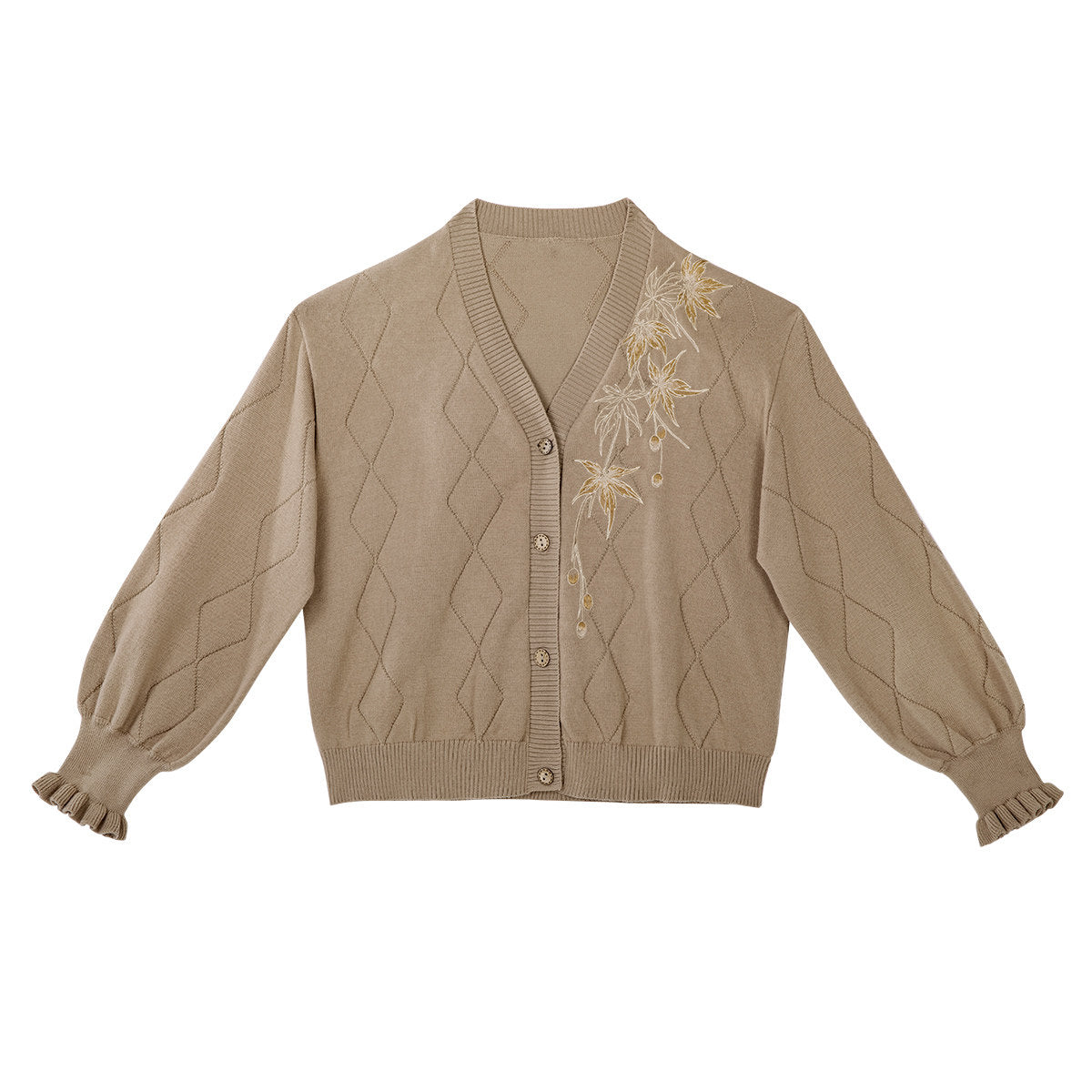 New Chinese Style Knitted Cardigan and Skirt - Late Autumn Date 枫亭晚