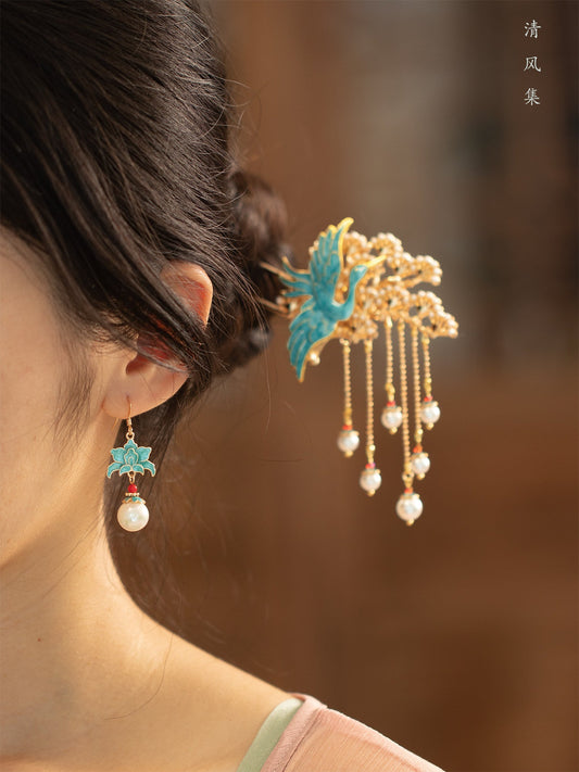 Art of Porcelain Antique Earrings | Hanfu Jewelry