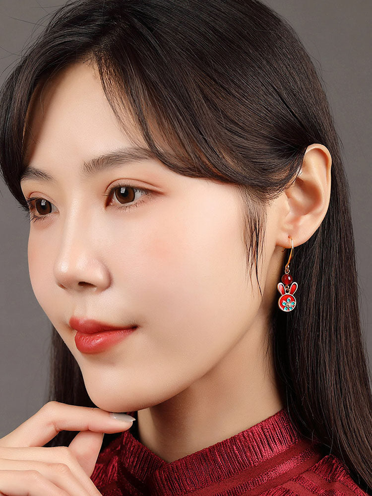 Festive Bunny Earrings | Cheongsam Jewelry