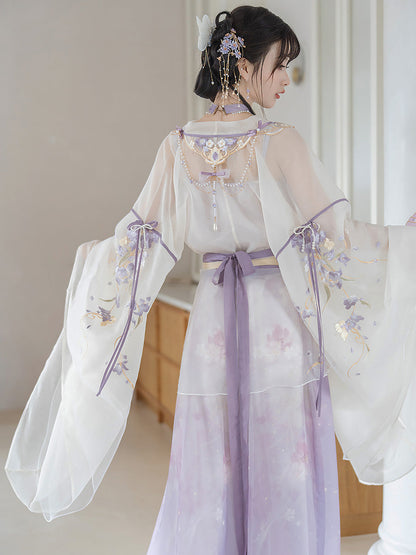 Wei Jin Dynasty Qiyao Ruqun Hanfu | Irises 鸢尾